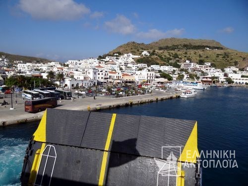 departure from the port of Patmos