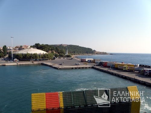 Departure from the port of Mytilene