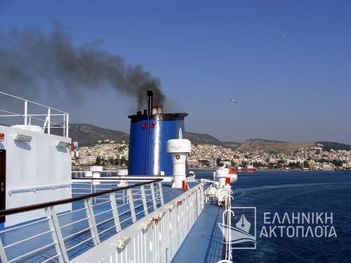Departure from the port of Mytilene