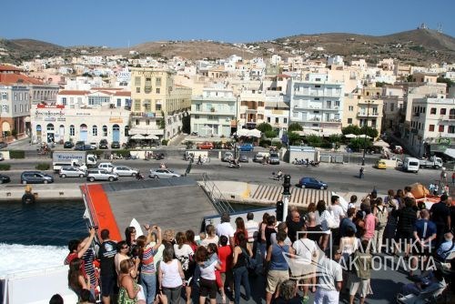 arrival in Syros
