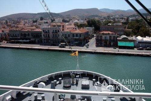 arrival at the port of Chios
