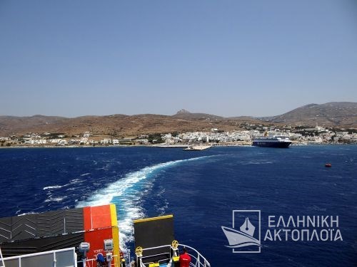departure from the port of Tinos