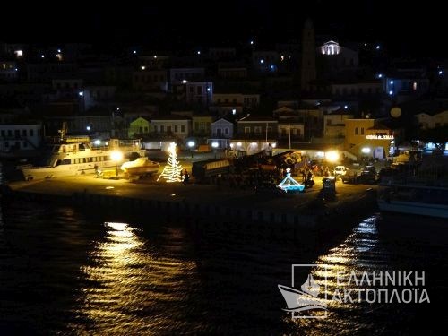 arrival at the port of Halki