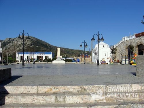 central square at chora (Skyros island)